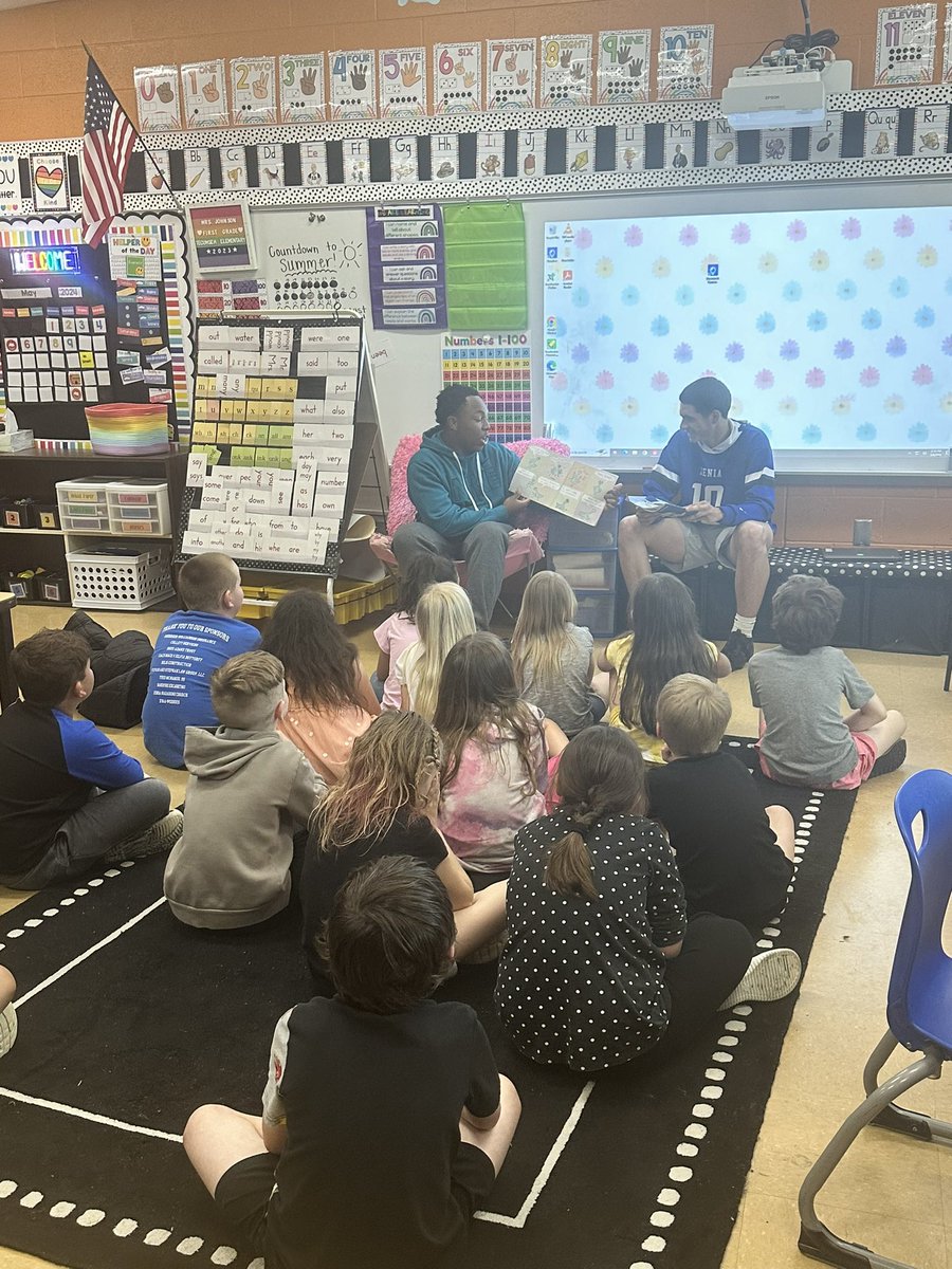 XeniaAthletics's tweet photo. “BUCCANEER BUDDIES”

As we transition into the summer I would like to thank our last two student-athletes Emery Lane and Brant Dudley for paying it forward and reading to the 1st graders at Tecumseh Elementary.  For the year we had over 50 student-athletes pay it forward!!! https://t.co/LgM31O4EuM