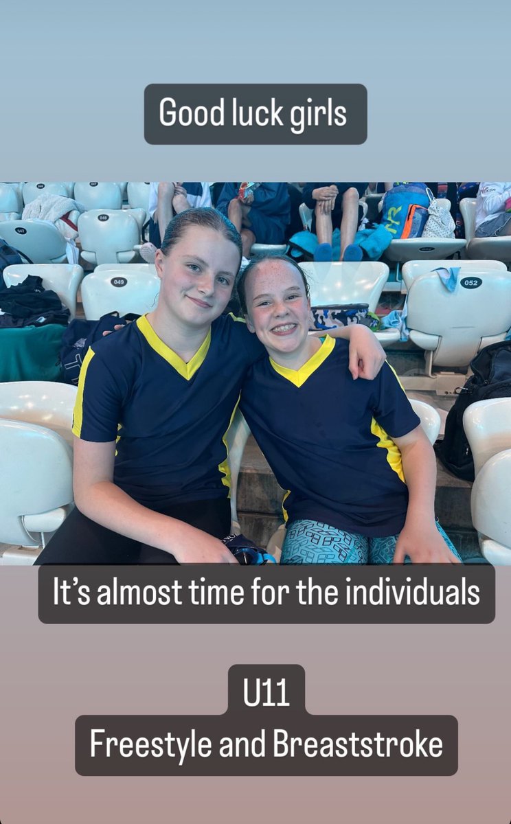 And now for the individual races! Good luck Erin &amp; Lucy! 🏊‍♀️🏊‍♀️👍👍 <a href="/iapsuksport/">IAPS Sport</a> <a href="/NotreDame_SPORT/">Notre Dame SPORT</a>