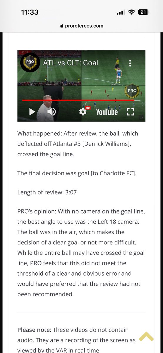 #ForTheCrown #WeAreTheA <a href="/ATLUTD/">Atlanta United FC</a> <a href="/PROreferees/">PRO</a> 

For everyone out there, Pro agreed this should not have been overturned. Too bad they changed the outcome of a match again. 

proreferees.com/2024/06/08/202…