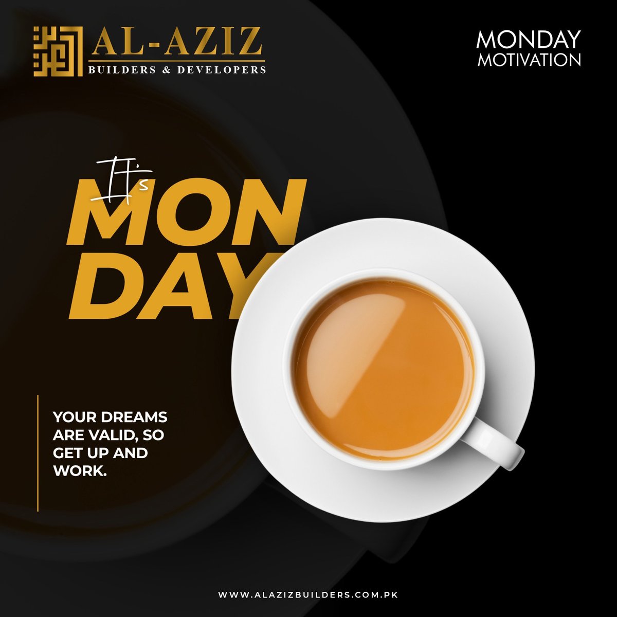 AlazizBuilders's tweet photo. "Your Dreams are Valid, so get up and Work."
For more information contact us now:
๐https://t.co/97bXUvusNS
๐ฑ0311 1555148
Subscribe to our YouTube channel:
https://t.co/RTQiApfOa8
#AlAzizBuilders #AlAzizDevelopers #mondaymotivation #TheRoyalGate #TheOak #ROI https://t.co/F5lTmwA8L7