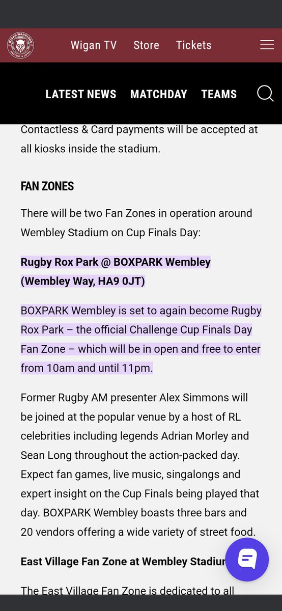 GillWright3's tweet photo. @WiganWarriorsRL @BoxparkWembley being denied entry into fanzone and charged £10 each? https://t.co/zRSZbj3Xrm