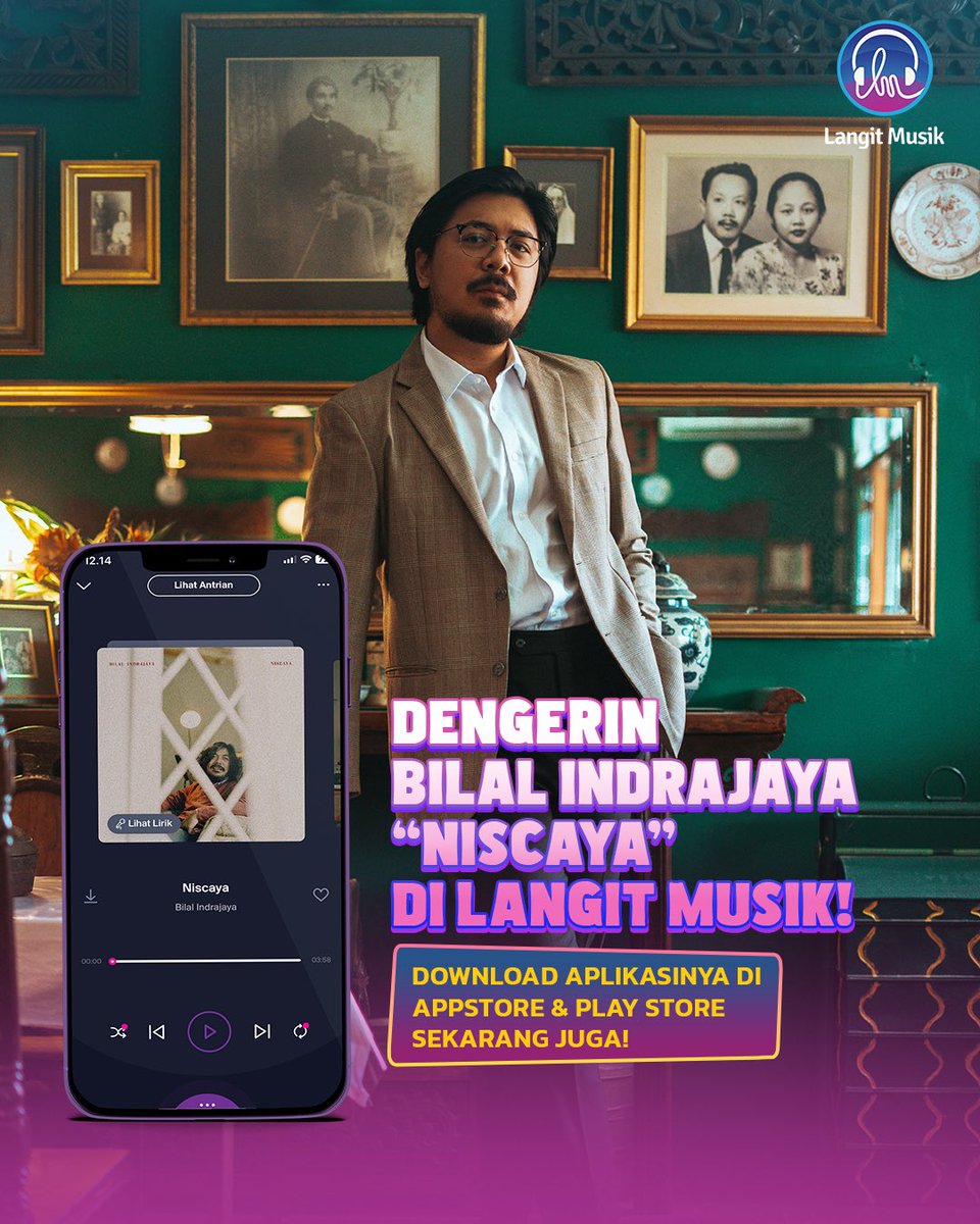 LangitMusik's tweet photo. (2) Yap betul, Gagal Move On!
Yuk dengerin โNiscayaโ dan semua lagu favorit kamu di Langit Musik. Download aplikasinya sekarang! ๐๐ต๐
#MusikIndonesia #TunjukanEkspresiMusikMu #LangitMusik #langitmusik #lagupopindonesia #lagukekinian #musik #musikindonesia #musikhits https://t.co/wjGsEyslHX
