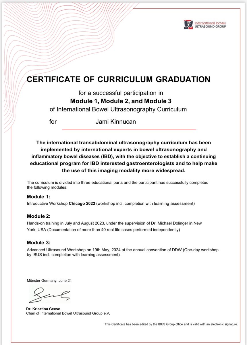 ibdgijami's tweet image. I passed! 🎉🥳🙌 @BowelUltrasound @iUSCAN 

Thank you @DrMikeDolinger for being the most patient #IUS teacher for putting up with all of us adult learners 🙃 @FarrayeIBD @VKumbhari for supporting my vision! 

@MayoClinic Florida is up and running offering #IUS for #IBD patients