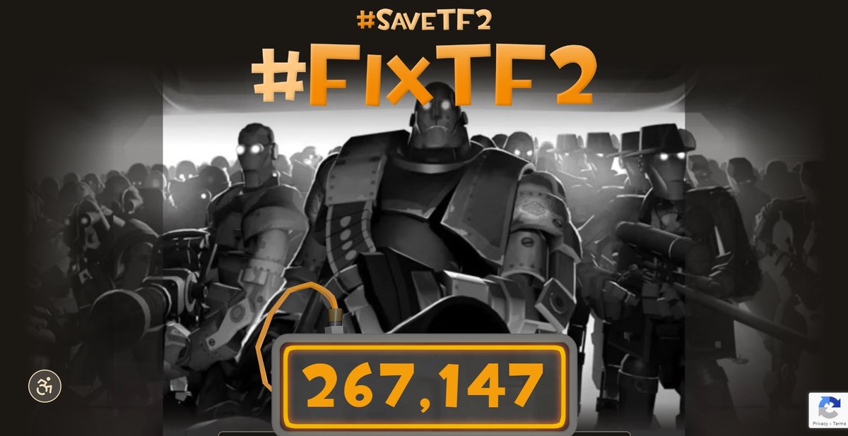 EksSkelly_Tweet's tweet photo. THIS JUST IN!

The #SaveTF2 #FixTF2 site has now reached 267,147 Petitions.

LET'S SEE IF WE BREAK ANOTHER MILESTONE ACHIEVEMENT AND GET TO 275,000 PETITIONS!!

The Petition is here: https://t.co/3VFPoLhbBs https://t.co/N4mAmI4FwK