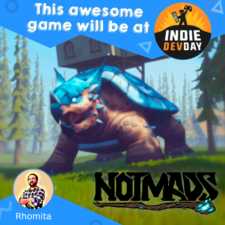 Notmads will be at #IndieDevDay2024 in September! 🚀
Please come, say hi and play the current pre-alpha version of the game! 🔥
<a href="/IndieDevDay/">IndieDevDay</a> #GameDev #IndieGameDev