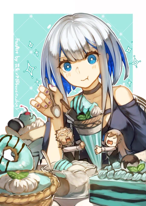 チョコミントスイーツを満喫(?)するもぐもぐアスラウグちゃんFA#Fate #極光のアスラウグ 