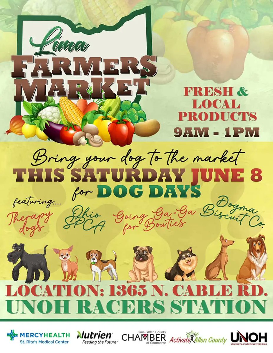 TODAY! Some of our AMA members are volunteering at the farmer's market, where the Ohio SPCA will have various pets up for adoption! Come on out to Racer's Station between 9am and 1pm to shop for goodies and meet some furry friends!