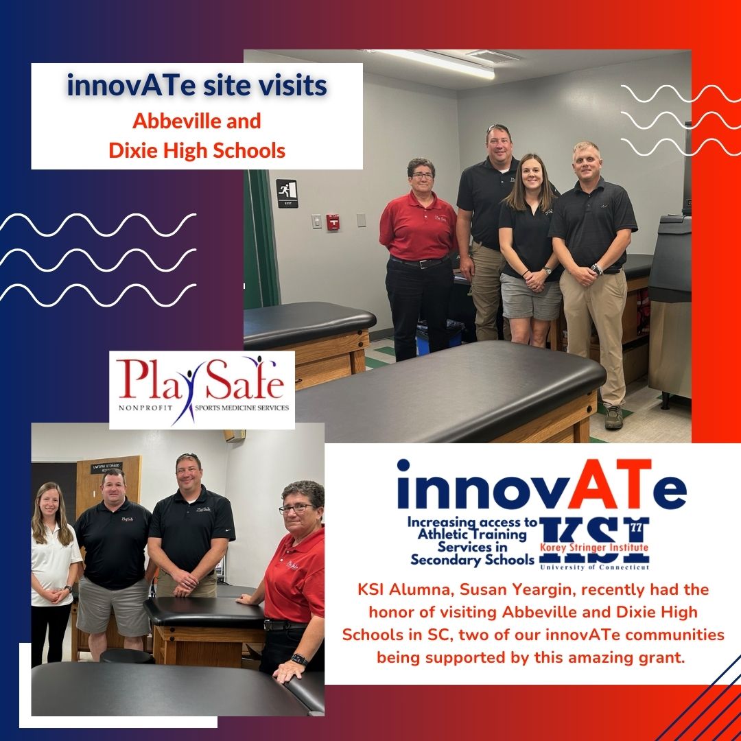<a href="/SusanWYeargin/">Susan Yeargin</a>, KSI Med Sci Advisory Bd. member &amp; alum, traveled to Abbeville &amp; Dixie High Schools in SC to meet ATs hired w/ support from our innovATe project. Thank you <a href="/PlaySafeUSA/">PlaySafe USA</a> for working w/ us &amp; these communities to increase access to athletic training services. #AT4All