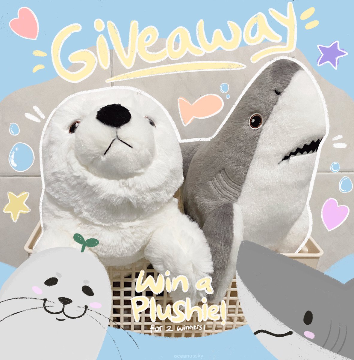 [ANIMAL PLUSHIES GIVEAWAY]

Irl shit happens so im doing a lil giveaway to ease the pain hahaa

Rules:
1. Follow me (new followers welcome)
2. Like + retweet this tweet
3. Comment which one you wanna get or send plane pic

Ends 16 June
🇮🇩 only!!
Good luck <3