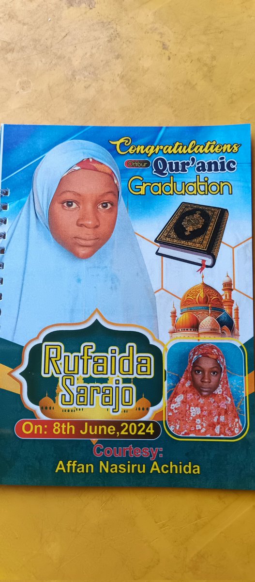 sm_4achida's tweet photo. A blessing gift.
Your daughter RUFAIDA Sirajo has memorised the Holy Qur'an at the age of thirteen years (13). Congratulations to the family and entire Muslim Umma. https://t.co/DTf6F8Tbbs