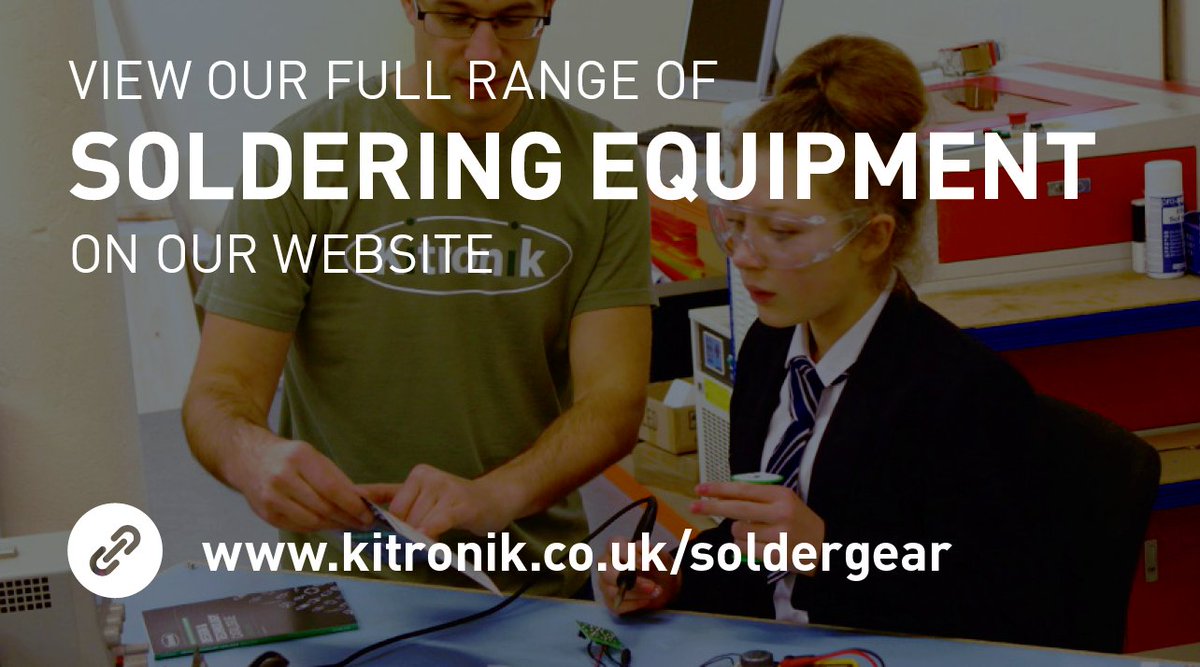Kitronik's tweet photo. Solder on with our range of #soldering and testing gear! We stock everything from soldering to desoldering equipment and #Multimeters to bench power supplies. Check them out:
https://t.co/JyFkP2XQGt https://t.co/0Kp6RO5B18