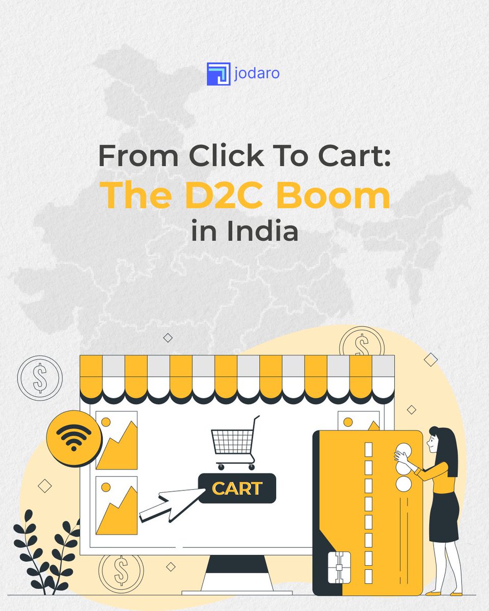 teamjodaro's tweet photo. Discover how D2C brands are reshaping the Indian market and what lies ahead for the future of e-commerce. 🛒✨

#Jodaro #D2C #Ecommerce #IndianMarket #DigitalIndia #OnlineShopping #ConsumerTrends #BusinessGrowth #StartupIndia https://t.co/FJbK59gDud
