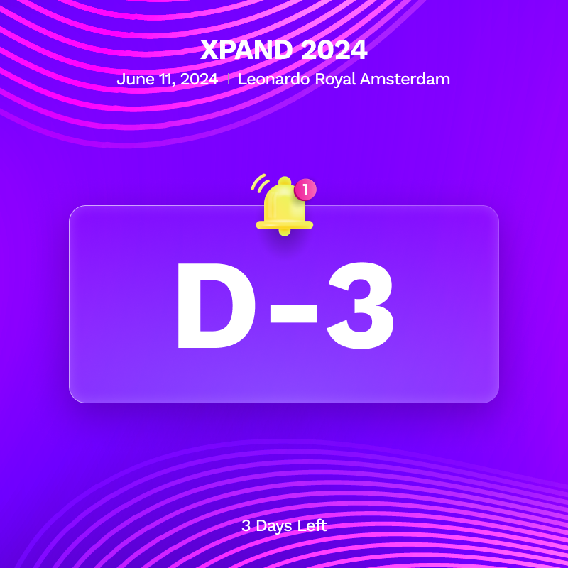 xpand_global's tweet photo. Gm☀️   
🇳🇱 Just 3 Days left for #XPAND2024  

https://t.co/4Ol32a1QeF 👀 https://t.co/vR50hMdSvK