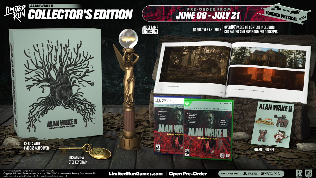 LimitedRunGames's tweet photo. 13 years ago, a writer vanished in Bright Falls. Now, an FBI agent finds a manuscript bearing his name. A supernatural lake filled with horrors. A cult's sacrifice returns to life. What could it all mean?

Pre-orders the Alan Wake 2 Collector’s Edition: https://t.co/cNX4VbkYRN https://t.co/OSyLTTNUQ9