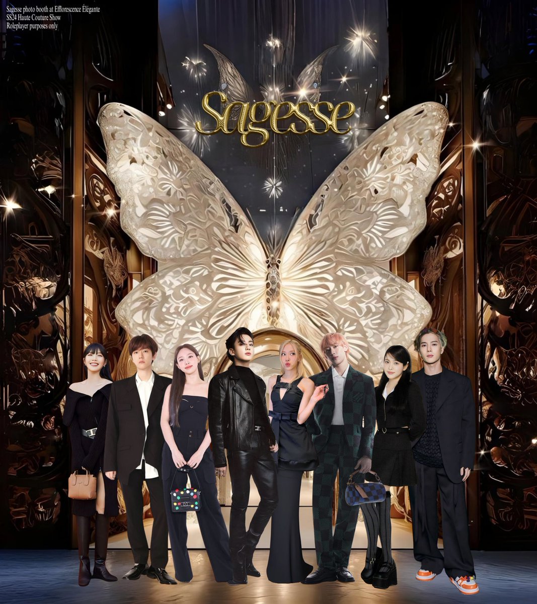 CoutureFlair's tweet image. Attending #SagesseEfflorescenceÉlégante with my favorite crowd 🤍 We had to be so &amp;lt;close&amp;gt; to fit in the frame but I'm sooo happy 🥳