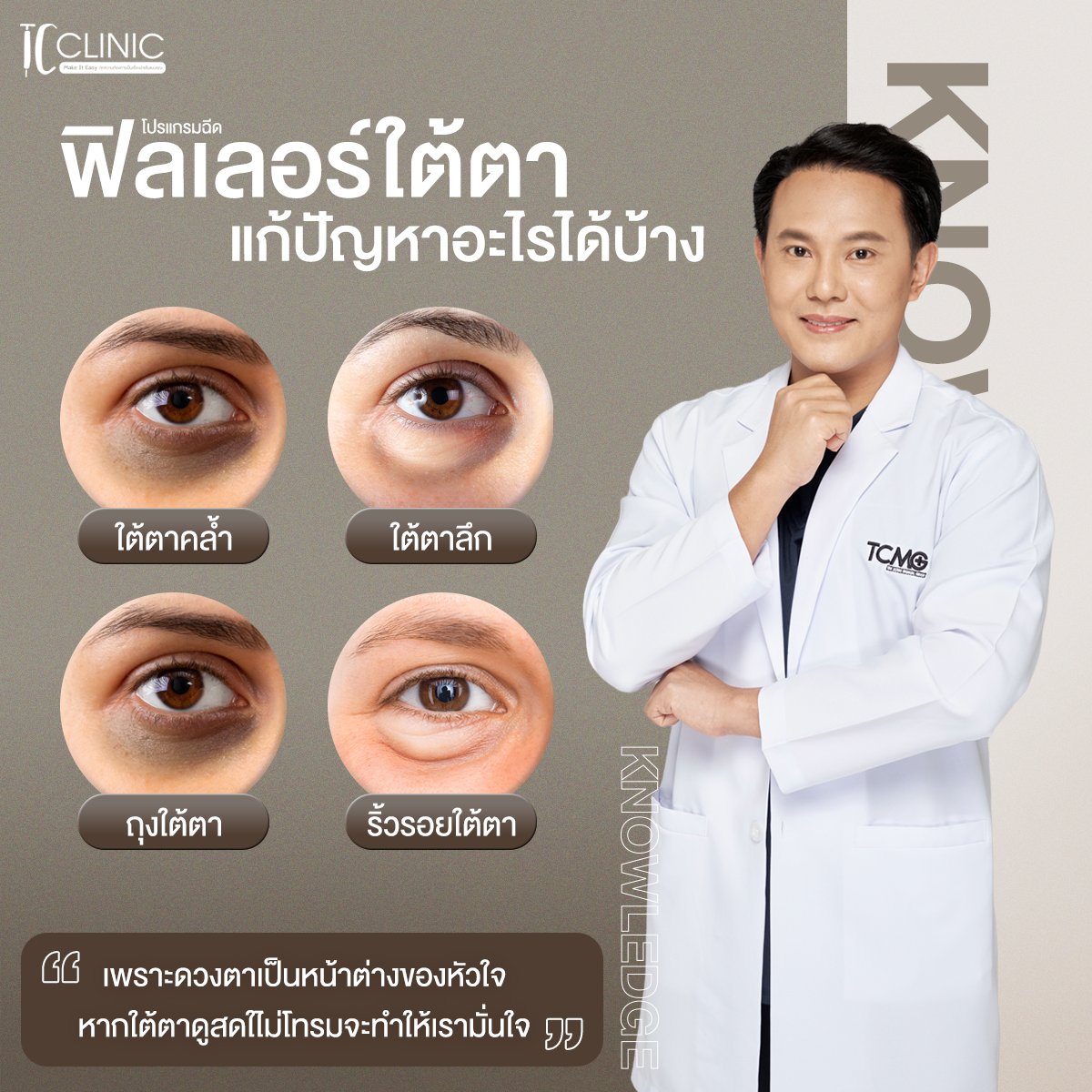 tc_yst's tweet photo. 🤔 โปรแกรมฉีดฟิลเลอร์ใต้ตา แก้ไขปัญหาอะไรได้บ้าง? วันนี้ TC Clini มีสาระความรู้ดีๆมาฝาก!

👉🏻  สามารถแก้ไขปัญหาใต้ตาลึกโบ ดำคล้ำ 
ริ้วรอยใต้ตาเรียบร้อย ช่วยยกพยุงกระดูกบริเวณใต้ตาให้ยก ดูฟูขึ้น

 #ฟิลเลอร์ #filler #คลินิก #Filler #ฟิลเลอร์ใต้ตา #คลินิกเสริมความงาม #tcclinic https://t.co/THGDLqexSz