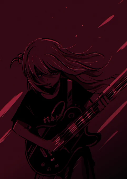 #ぼっち・ざ・ろっく総集編のギターヒーローがかっこよすぎて描きました!スクリーンで彼女の勇姿を観てください! 