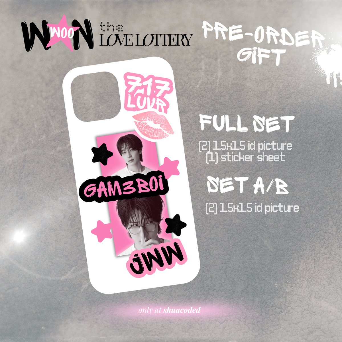 shuacoded's tweet photo. 𝐖𝐎𝐍 the Love Lottery ⭑୨ৎ  
... a wonwoo birthday kit by @shuacoded

⤷ pre-order 06.08 - 06.19 (6pm)  
⤷ ₱30 - ₱350   
⤷ more details on the form     

order here: https://t.co/vpDSHFVNJr https://t.co/xAJPpWyoCh