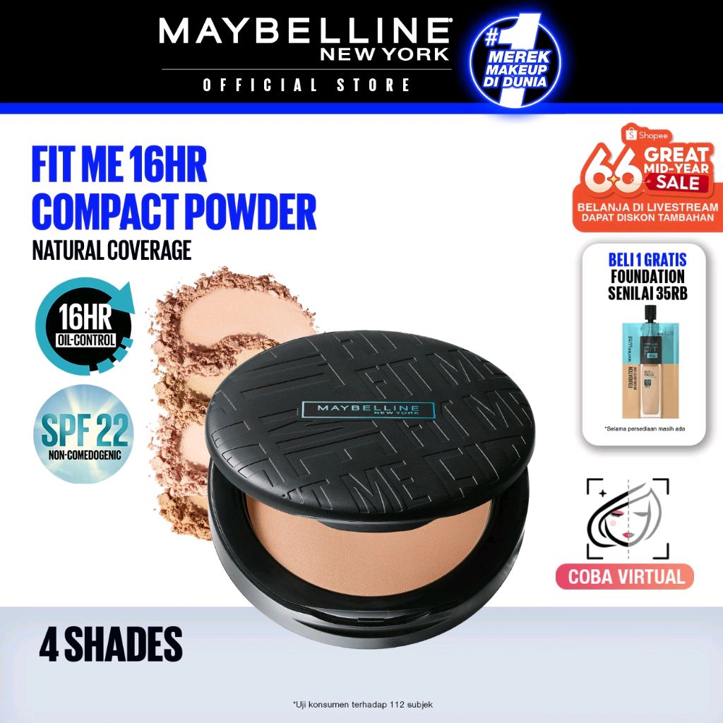 Kaasya501's tweet photo. Cek Maybelline Fit Me Matte + Poreless 16 Jam Oil Control Compact Powder Make Up Bedak Padat bebas minyak tahan 16 Jam bedak tabur lembut ringan menghaluskan makeup natural dengan harga Rp66.200. Dapatkan di Shopee sekarang! https://t.co/Q93zOjYe31 https://t.co/IM3GAk4YLi