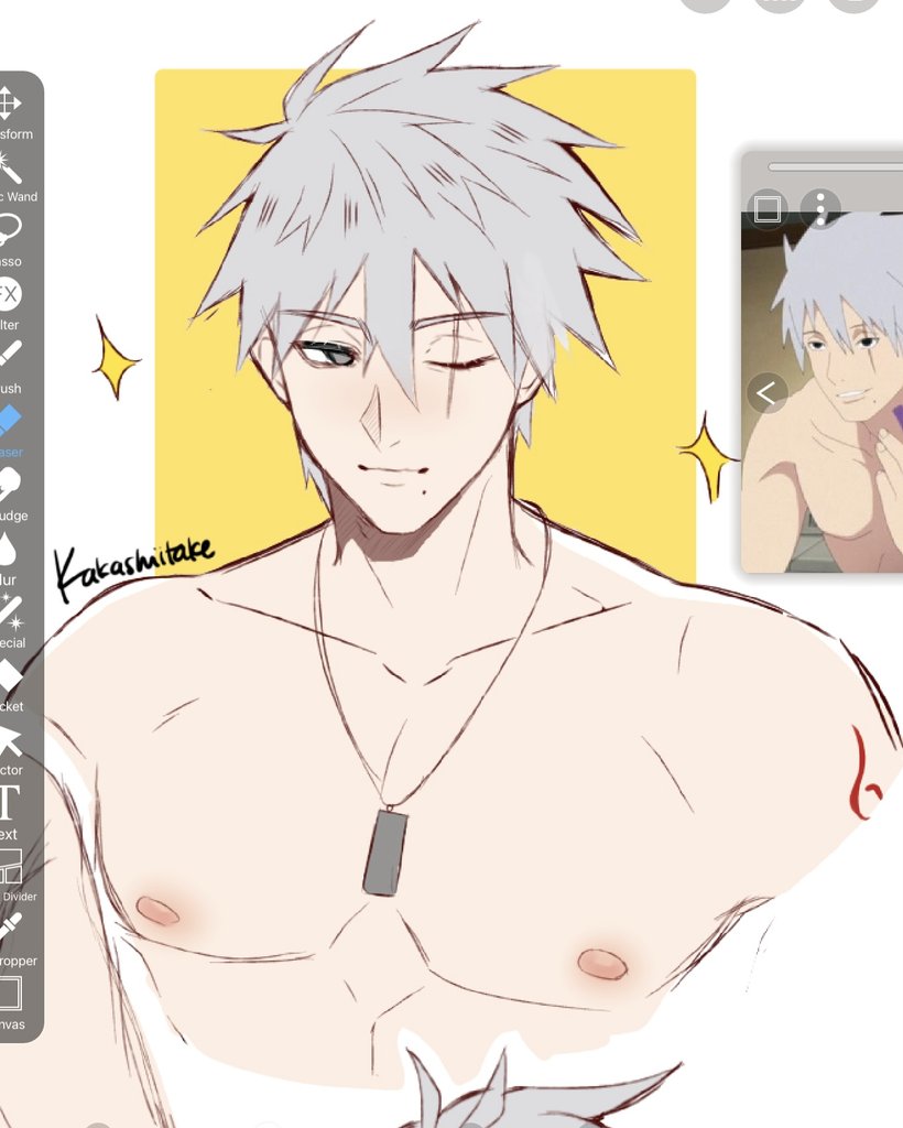 Kakashiitake's tweet photo. Shirtless Kakashi #カカシ #NARUTO https://t.co/PNdoai4wlv