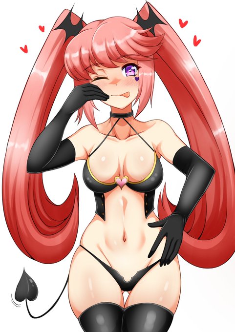 サキュバスらしいコスをさせてみたくなった(意匠として 