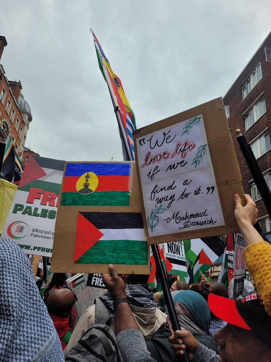 Kanaky and West Papua at the Palestine solidarity march in London! We are here!! 🇵🇸🇳🇨
First time the Kanaky flag is flown at a Palestine march in London!!🇳🇨🇳🇨🇳🇨