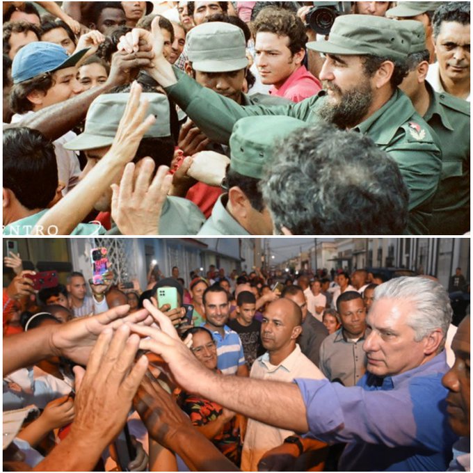 🇨🇺 Veo dos momentos con un mismo pueblo, dos líderes con un mismo pueblo, con igual compromiso de defender la Revolución.  #YoSigoAMíPresidente
#Cuba #FidelPorSiempre <a href="/Barbara78904587/">BarbaraRojas</a> <a href="/HospitalPs57596/">Hospital Psiquiátrico Docente Provincial SSp</a> <a href="/LiannaMartnez/">Lianna Martínez</a> <a href="/dianellapp/">dianellapp</a> <a href="/EscobarNirma/">Nirma Escobar Cabrera</a> <a href="/MTrigueroCruz/">Modesto Triguero Cruz</a> <a href="/pelaez13331/">Olga Pelaez</a>