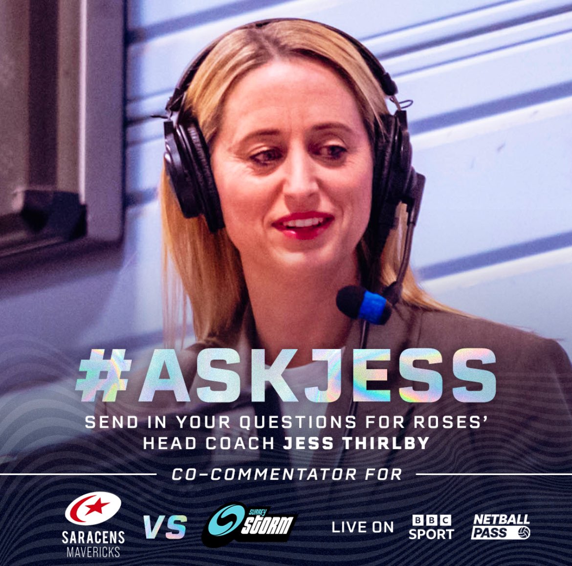KatharineMerry's tweet photo. The final match of R17 tomorrow in the @NetballSL .. from 1545 live on the BBC.
@SaracensMavs v @SurreyStorm ..
England πΉHC @JessThirlby alongside me ..
Do you have a half time question for Jess?
Send them to over to @EnglandNetball insta .. πππ»
#NSL2024 #AskJess https://t.co/N9E7C9II77