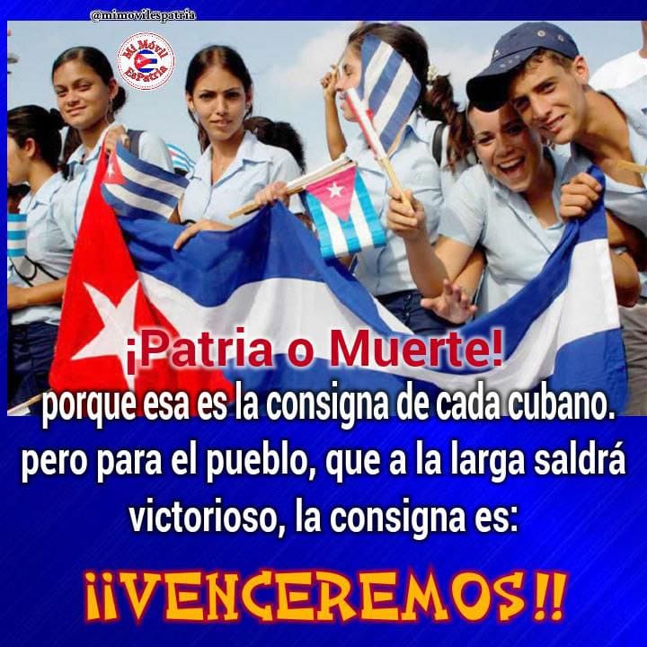 La patria es fuerza aliento inspiració
 #Cuba que linda eres.
Quién la defiende la quiere más.
#EstaEsLaRevolución #Venceremos <a href="/Barbara78904587/">BarbaraRojas</a> <a href="/HospitalPs57596/">Hospital Psiquiátrico Docente Provincial SSp</a> <a href="/LiannaMartnez/">Lianna Martínez</a> <a href="/dianellapp/">dianellapp</a> <a href="/MTrigueroCruz/">Modesto Triguero Cruz</a> <a href="/pelaez13331/">Olga Pelaez</a>