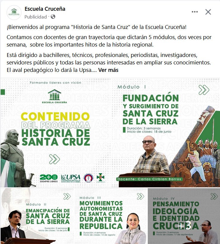 Si te invita a la escuela cruceña, en ahí no es.