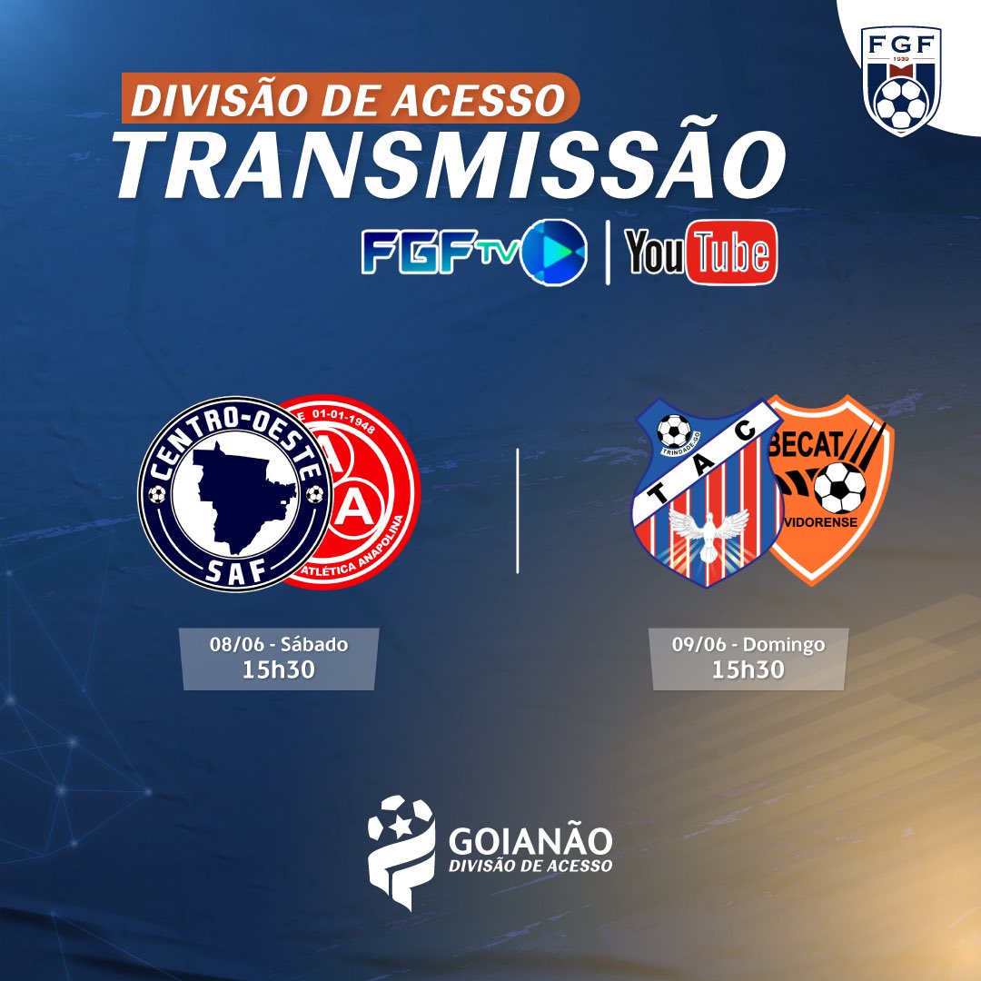 fgf_futebol's tweet photo. A #FGFtv transmitirá 2 partidas da 7ª rodada da #DivisãoDeAcesso. Confira os jogos. 👇 https://t.co/yos37YOzyO
