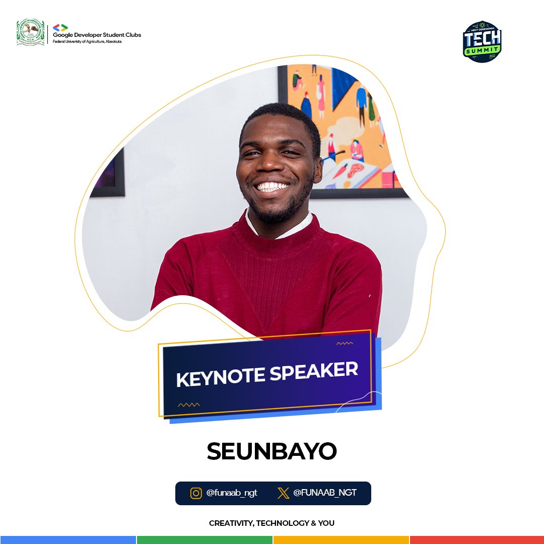 gdgoc_funaab's tweet photo. Now speaking is Mr. Seun Bayo
A CEO and entrepreneur speaking about Creativity, Technology and how it relates with YOU
#funaabng https://t.co/XYinzPRCf9