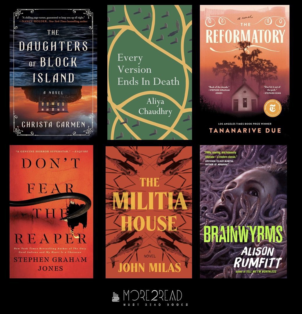 LouPendergrast's tweet image. Congratulations on
The Shirley Jackson Nominees For A Novel
 
The Daughters of Block Island by Christa Carmen 
@christaqua
(Thomas &amp;amp; Mercer)

Every Version Ends in Death by Aliya Chaudhry @aliya_amn 
 Haunt Publishing)

The Reformatory by Tananarive Due 
@TananariveDue 
(Saga…