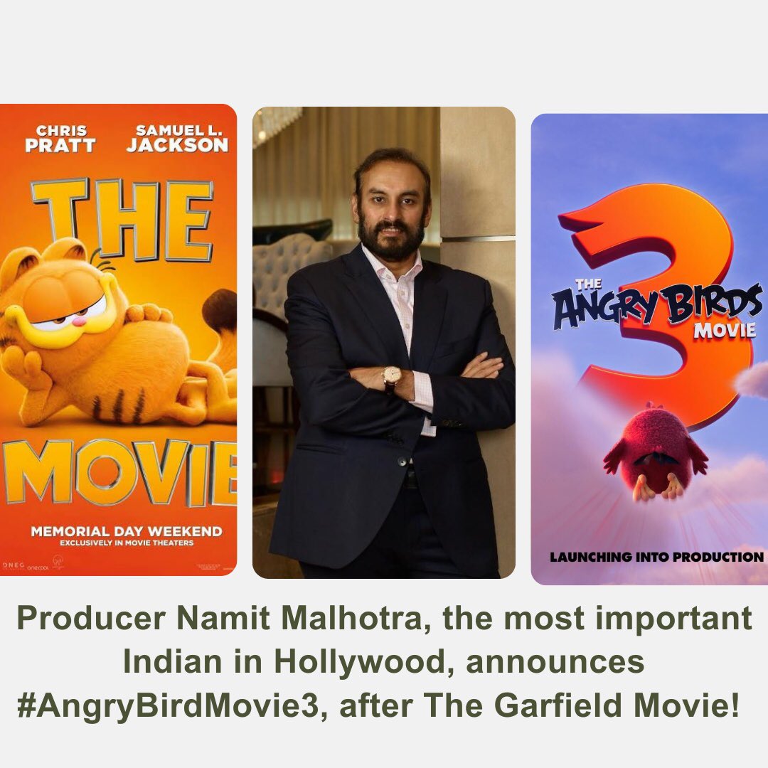 rahulbhoj007's tweet photo. Following the blockbuster triumph of The Garfield Movie, Namit Malhotra’s Prime Focus Studios announces Angry Birds Movie 3! Namit,the pride of Indian talent in Hollywood,continues to set milestones that spotlight India’s brilliance. #AngryBirds3 #NamitMalhotra #PrimeFocusStudio https://t.co/ylFAve0D5U