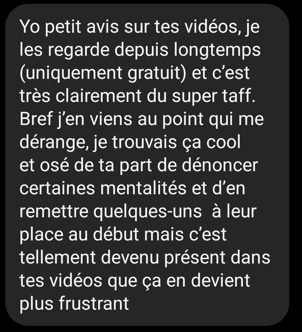 ???  Apparemment je "d&eacute;nonce certaines mentalit&eacute;s" dans mes JOI??  (Par ailleurs a partir du moment o&ugrave;