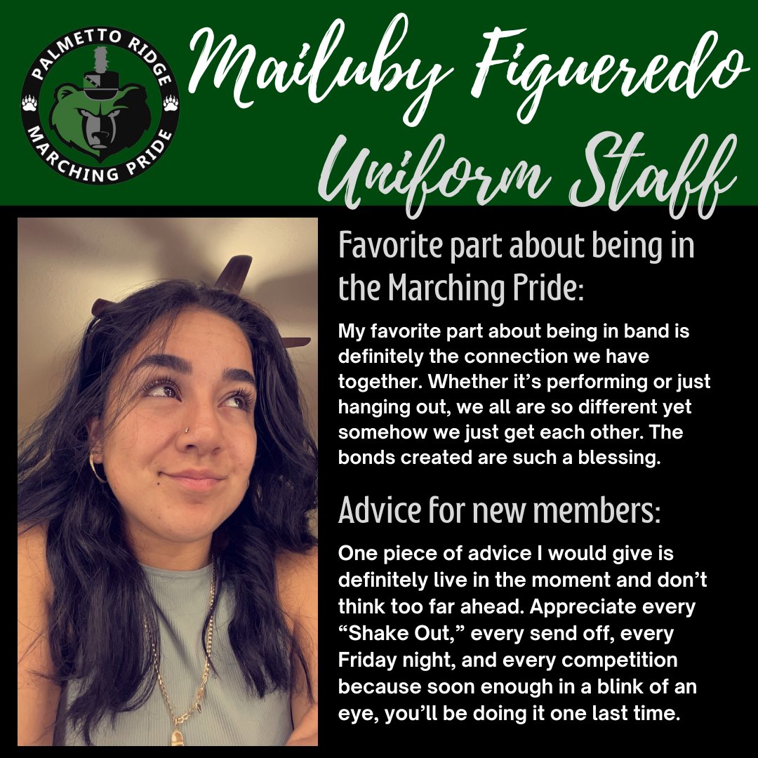 2024 Marching Pride Officer Spotlight, Kaylyn Garcia and Mailuby Figueredo