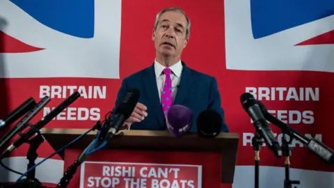 real_shirelass's tweet photo. Nigel Farage announced he is the new leader of the reform party this week and is running in the general elections in the UK. I have been watching Farage very closely. When I shut my eyes and just listen to what Farage has to say especially in the debates it’s like listening to President Donald Trump when he does speeches especially at his rallies. I feel that Farage is part of the Whitehat plan and has come back at this moment to wake up the masses in the UK exactly the same thing President Trump is doing in the US. Farage is getting more support by the day and recently there has been online polls, a few days ago Reform was sitting at 17% - 2% below the conservatives from the Redfield & Wilton survey of 2,000 adults said they plan to vote Reform. Yes 17% which was a nod to us from the good guys. Yesterday in a poll in the Telegraph Farage won 58% of the votes. Farage won Friday night’s seven-way BBC election debate, according to a poll winning 25%. He is winning the support over the Tories and Labour. There is no doubt that Farage is playing a key part in this Military operation to get people away from the corrupt labour and conservative parties. I know die hard conservative and Labour voters personally and they are already telling me that they are going to vote reform in July. They are so pissed off with their policies and not discussing the real issues like immigration. Immigration is where everyone is getting on board with because it’s out of control and people feel that Labour or the Tories don’t care. Whereas Nigel Farage has brought up immigration and how he would tackle it. People are going get behind him on that. Farage has only been campaigning for a few days and he has got so much support from the people in the UK - the Conservatives and Labour are absolutely reeling it hilarious to watch. Even what Farage is posting on X right now is exactly like what Trump posts. A few days  ago he posted a meme basically saying he was activated. Which I just smiled because that’s the sort of meme Trump’s reposted on truth social. Also there was a massive turnout for Nigel Farage's first speech at Clacton after announcing he was standing. People flocked to hear him. Again was like watching a Trump Rally. 

On Thursday the fake prime minister Rishi Sunak was heavily criticised for not being at part of the 80th anniversary D-Day ceremony, he left half way through to travel back from France to the UK to record a TV interview set to go out next week. Farage immediately put out a statement. On GB News Farage said about Sunak “he is completely disconnected from the centre of this country, and he's proved to me that he basically is not a patriotic leader of the Conservative Party." Again all part of the script to expose the swamp and to piss off the brainwashed masses. Farage even kicked off his campaign saying - "What do I have to offer you? Well, I can promise you that I do know one thing, that a woman can't have a penis. You won't get any woke PC nonsense from me because I've always told it as it is."

Farage is also said “I will lead a revolt against the establishment”. 

There’s a few articles that have come out reporting that ‘The Return of Nigel Farage Is the UK's Worst Nightmare’. Which tells me that they are shitting themselves big time. 

Reform has recently come out and said that they will investigate the Covid Vaccine deaths and injuries which is HUGE and adressing the elephant in the room. Farage said on GB news either yesterday or the day before "We were told to take the vaccine, the so-called "vaccine" and you won't catch Covid, take the vaccine and you won't pass Covid on, both of those things were totally, completely untrue. We were told the vaccine was safe in every way, frankly it had not been through anything like the normal testing”. 

Love or hate Farage he is playing a HUGE part in the plan in waking up the sleepers. Everything Farage is saying and doing is straight out of Trumps playbook.