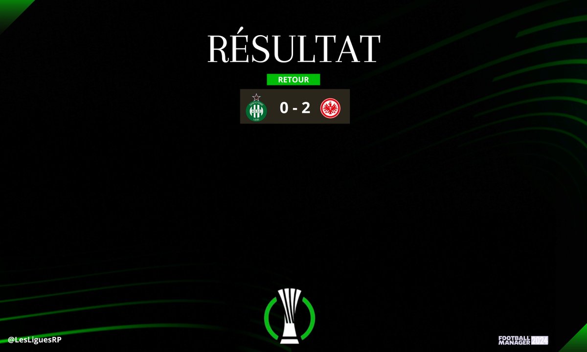 LesLiguesRP's tweet photo. 🔴 L'ASSE est éliminé de la conférence League dans ce match retour face à Francfort 🇩🇪 ! https://t.co/tzFTGaGIqe