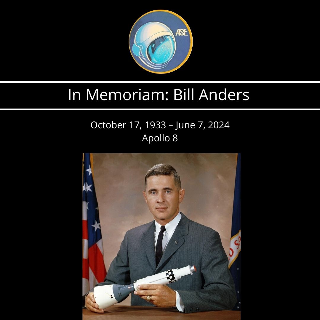 In Memoriam: Bill Anders. October 17, 1933 - June 7, 2024. Apollo 8.