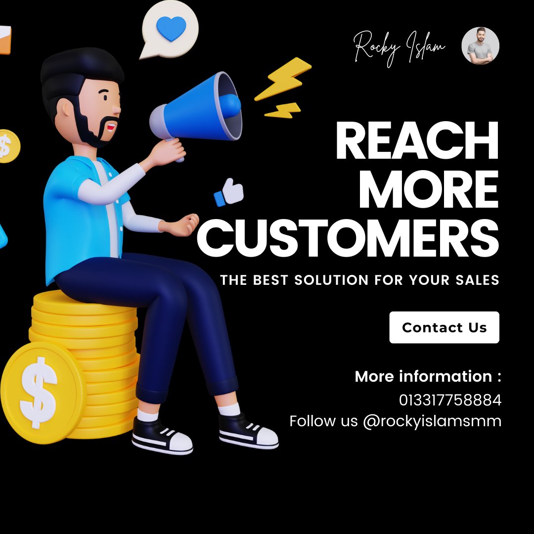 rockyislamsmm's tweet image. Watch how we transform your business! 🌟 Reach more customers and boost your sales effortlessly. 📈 Contact us today! 💬 Follow @rockyislamsmm for more info! 📞 013317758884 Rocky Islam. #SalesSolution #BusinessExpansion #MarketingTips #ViralReel #FollowForMore