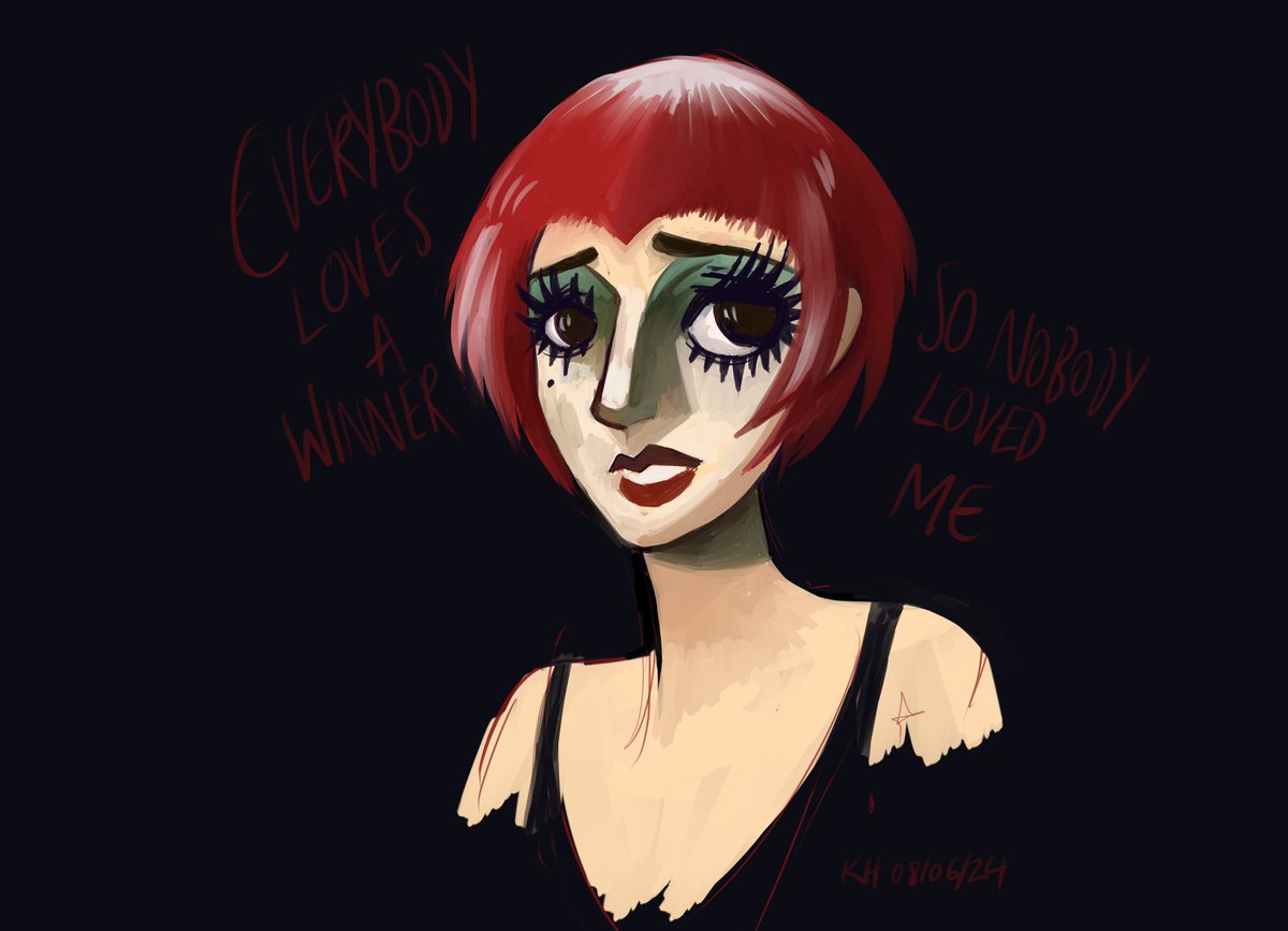 kate_arts's tweet photo. here's the experiment - Cabaret inspired Ulala!
I always thought her makeup/look had a bit of Sally Bowles to it, the Kaneko spider lashes and whatnot. I also think Maybe This Time fits her character well
#persona2 #ulalaserizawa #oldsona #persona #cabaret https://t.co/9uCLUKlOnJ