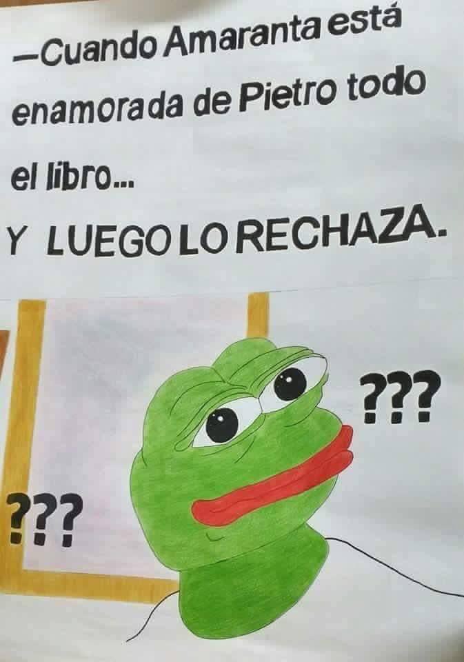 dirtydahiana's tweet photo. Hace unos años en Chile una profesora dejó como tarea a sus alumnos hacer memes de Cien años de soledad y este fue el resultado. 
Siempre será maravilloso encontrar esto. https://t.co/77cVI60XBj