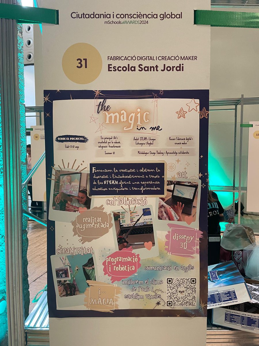 EscSantJordi's tweet photo. QUÈ FEM A L'ESCOLA?
L'experiència al #mSchoolsAwards2024 ha estat fantàstica amb els projectes presentats pel nostre equip STEAM Caleros. La ciutat del futur i T'he magic in me, van quedar finalistes!!! Enhorabona per la feina!!! 
@educaciocat 
@sebaixebre 
#makers 
#steam https://t.co/zt7DhcRVpV