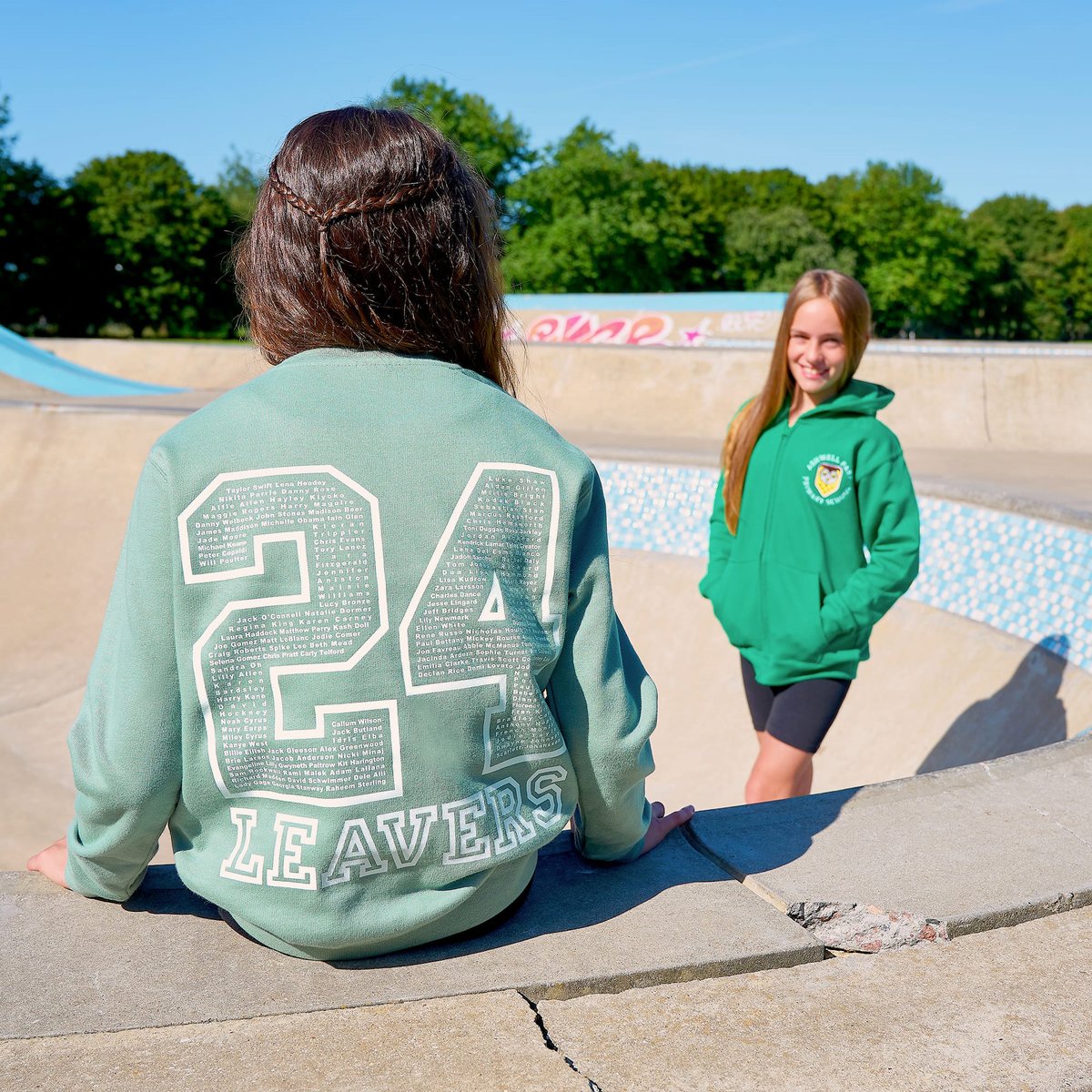 Find out more - leavershoodies.com/leavers-hoodies

Models wear our College Sweatshirt &amp; Zipped Hoodie (child sizes) in Dusty Green (left) and Kelly Green (right)

#LeaversHoodies #Leavers2024 #ClassOf2024 #CollegeSweatshirt #CollegeHoodie #DustyGreen #KellyGreen