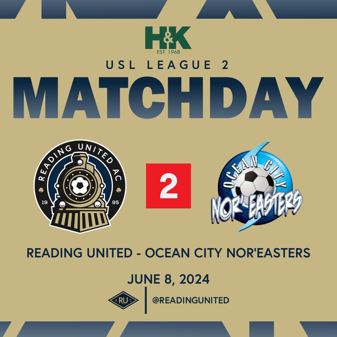 🎟️Reading United Men take on the Mid-Atlantic Division Leaders, Ocean City Nor'easters🎟️

It's rivalry night‼️

⏰ | 7:00 PM kickoff
🏟️ | Alvernia University
🍺 | Sly Fox
🌮 | Anthony's Kitchen