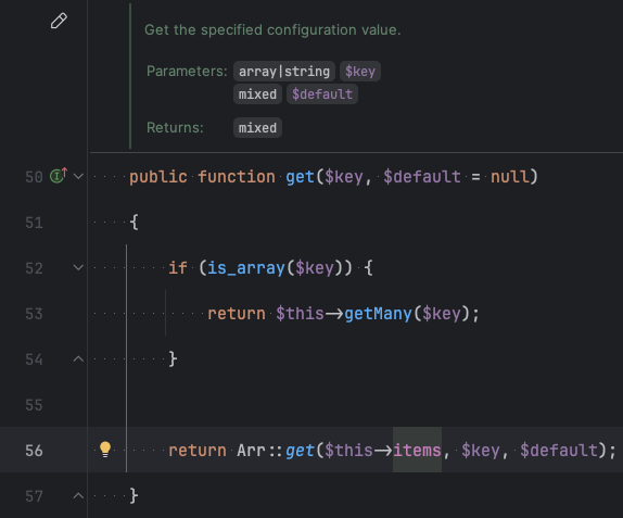 well well well! this is interesting

I wanted to see how fast getting an enum value was in PHP compared to an array item

and then for giggles I compared it to Laravel's Arr::get (which is used by the config repository)

the results are 👀