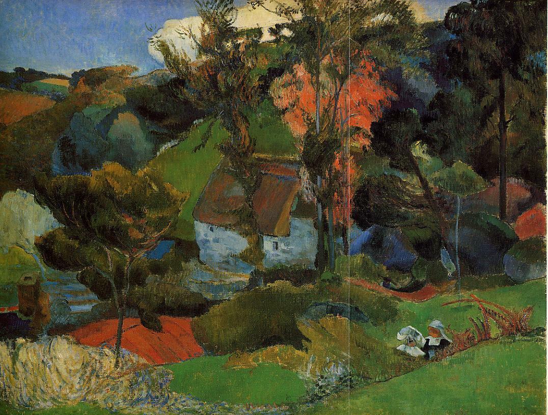 artistgauguin's tweet photo. Aven running through Pont-Aven, 1888 https://t.co/IvWAxrR5Ae https://t.co/fH94PdpmEr