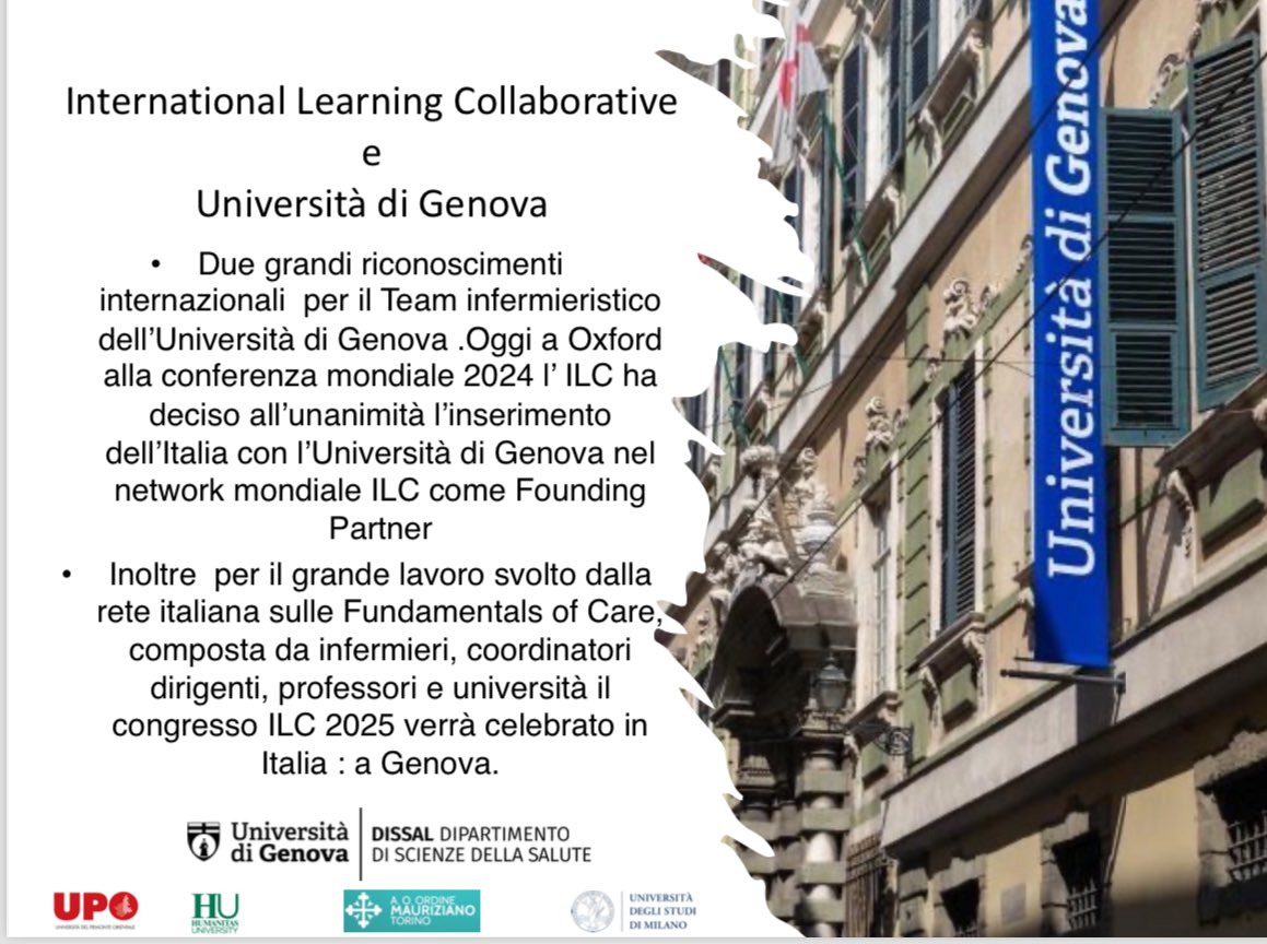 ALPHA ALPHA BETA Chapter of Sigma - Italia (@alphaitalia) on Twitter photo We’ll guest the next 2025 <a href="/ILCconnect2care/">ILC Connected 2 Care</a> in <a href="/UniGenova/">Università di Genova</a>, so proud and thankful to the board and to all our colleagues that have believed in this project in Italy. A great achievement for our country and our university <a href="/RegionSigma/">Sigma European Region</a> <a href="/SigmaNursing/">Sigma Nursing</a> We’ll guest the next 2025 <a href="/ILCconnect2care/">ILC Connected 2 Care</a> in <a href="/UniGenova/">Università di Genova</a>, so proud and thankful to the board and to all our colleagues that have believed in this project in Italy. A great achievement for our country and our university <a href="/RegionSigma/">Sigma European Region</a> <a href="/SigmaNursing/">Sigma Nursing</a>