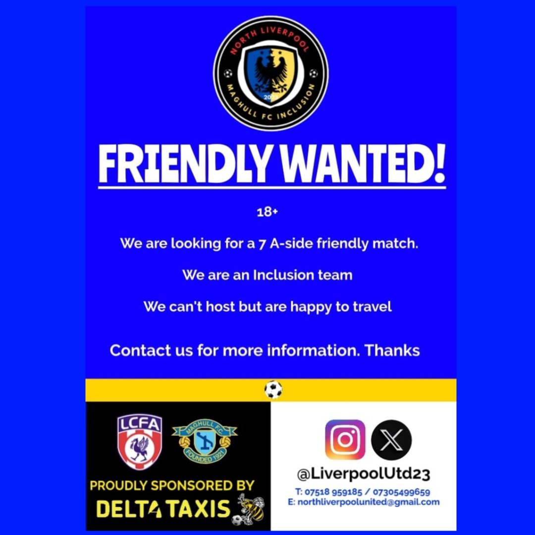 LiverpoolUtd23's tweet photo. Looking forward foendlies 
 #maghull #northliverpool #maghullcommunity #maghullfc #liverpool https://t.co/NqBrO9Q09B