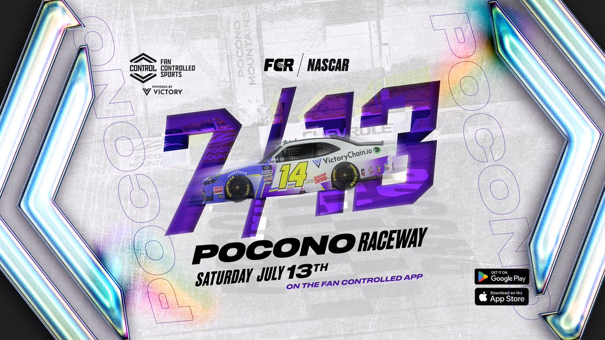 fancontrolled's tweet photo. Fan Controlled Racing ➡️ @PoconoRaceway 

Driver votes begin Wednesday, June 12th

Live in the Control App🤳https://t.co/6bczm8gNLs

#fancontrolledracing #fancontrolledsports #controlapp #victorychain https://t.co/N8uVZO4XMb